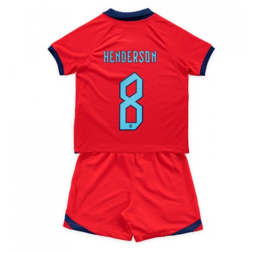 Dres Engleska Jordan Henderson #8 Gostujuci za djecu SP 2022 Kratak Rukav (+ kratke hlače)